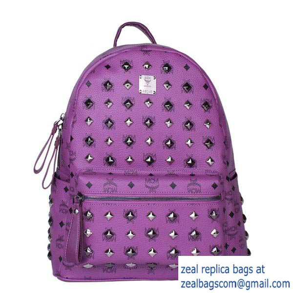 High Quality Replica MCM Stark Studded Medium Backpack MC2089 Purple